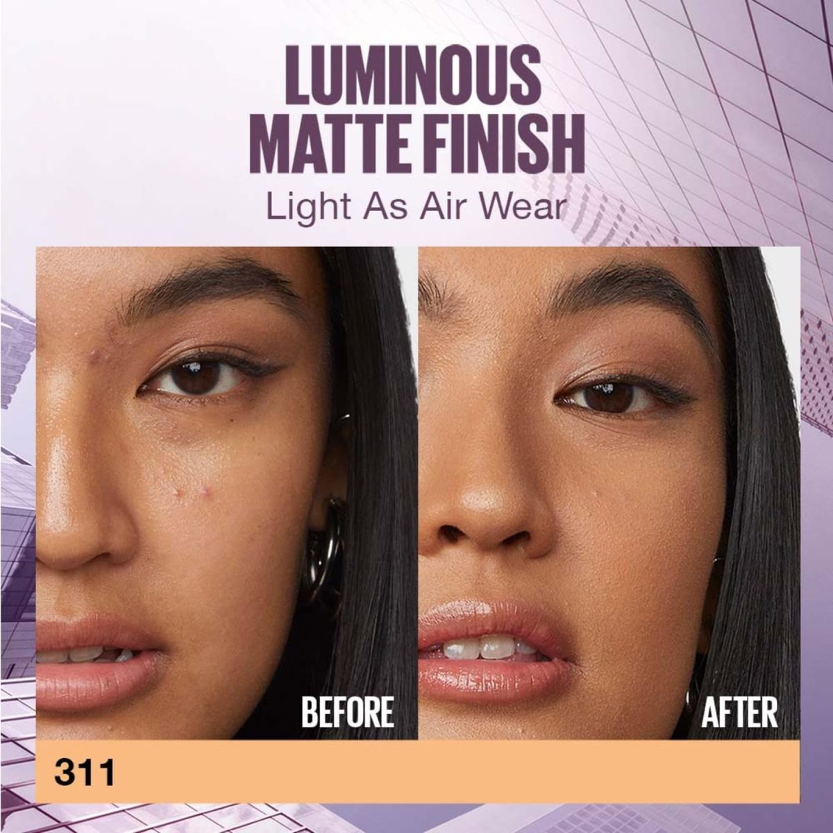 Maybelline New York Super Stay Lumi Matte Liquid Foundation, 30 HR Long Lasting - 311, 35 ml - Image 3