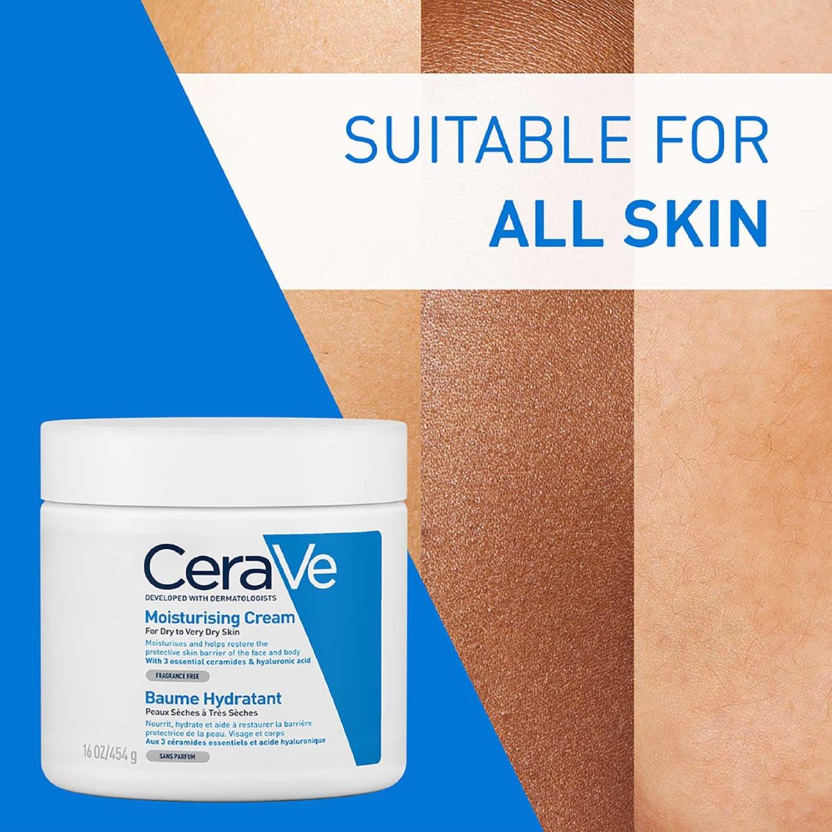 CeraVe Moisturizing Cream For Dry To Very Dry Skin (454g) - Formulated with 3 Essential Ceramides And Hyaluronic Acid | Non-Comedogenic Moisturizer For Face and Body - Image 10