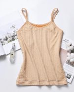 FF Fleece Lined Thermal Top for Women, Stretchable Soft Stylish Warm Inner Wear Women Thermal Spaghetti, Comfortable Fitted Thermal Tank Top Body Warmer for Women - Image 4