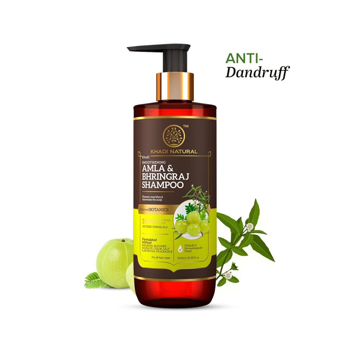 Khadi Natural Amla & Bhringraj Shampoo | Smoothes & Softens Hair | SLS & Paraben Free | Powered by Botanicals | Suitable for All Hair Types | 310ml - Image 2