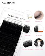 NAGARAKU Easy Fan Eyelash Extensions Volume Lash 0.07 C curl 8-15mm Rapid Blooming Faux Mink Cluster For Beginners Soft Professional Lash Supplies - Image 2