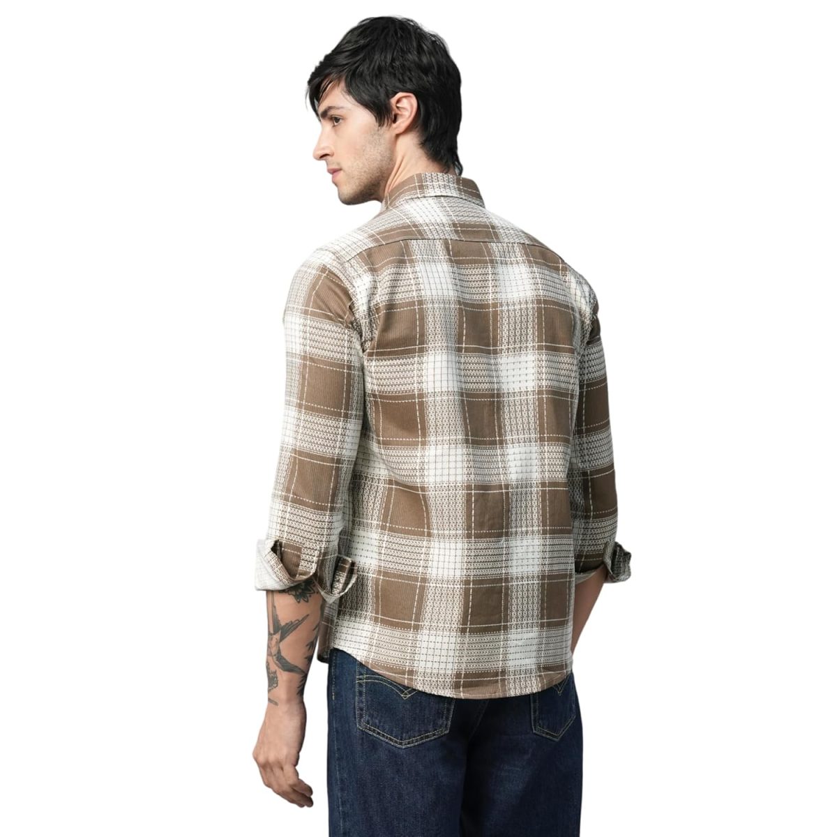 Exclusive Checked Double Pocket Full Sleeves Shirt for Men Multicoloured - Image 3