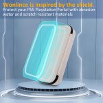wonlince Hard Carrying Case for Sony PS5 Playstation Portal，Scratch-resistant portable organizer with mesh pocket，Stylish design for traveling，Off White - Image 2