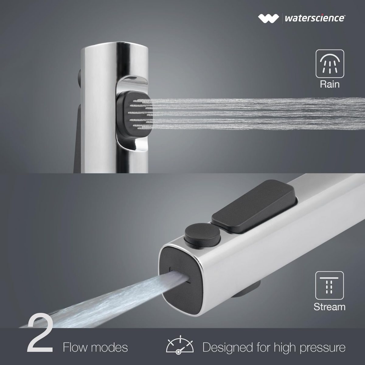WaterScience Water Saving Health Faucet for Toilet | Jet Spray | 2 Flow Modes | Chrome Finish | Without Hose - PURO-HFE-224 - Image 2