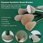 lizepto 13 Pcs Makeup Brushes Set with Bag – Foundation, Concealer, Powder, Blush, Highlighter, Eyeshadow & Eyebrow Brushes – Travel Makeup Kit for Beginners & Makeup Artists (Green) - Image 8