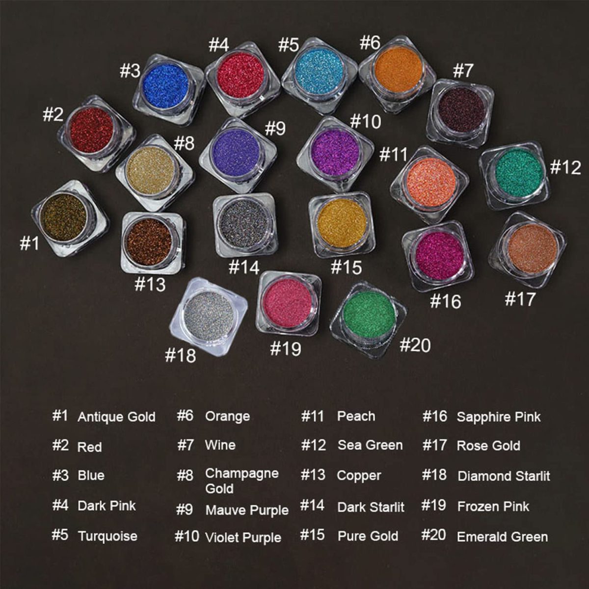 Loose, Highly Pigmented Holographic Glitter HD Eye Pigment - Long Lasting, Easy to Blend. Metallic Glitter Set of 6 - Light Shade - Image 6