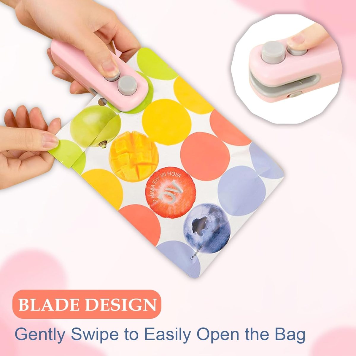 GLUN® Portable Mini Sealing Machine, Handheld Packet Sealer for Food, Snacks, Chips, Fresh Storage, Plastic Bags Sealing Machine, Type C Charging Vaccum Sealers - Image 3
