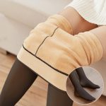 HSR Fleece Lined Tights Women Velvet Touch Leggings Thermal Fake Translucent Opaque High Waisted Winter Warm Dual-Tone Tight Free Size (Waist Size 24 inch to 34 inch) - Image 6