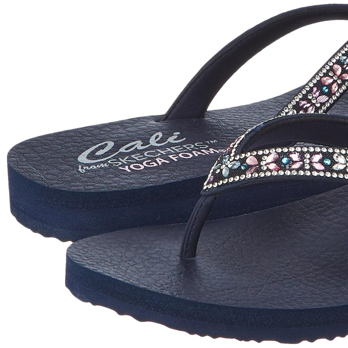 Skechers Womens Slippers 119660-Nvmt 5 (Navy,Multi) - Image 3