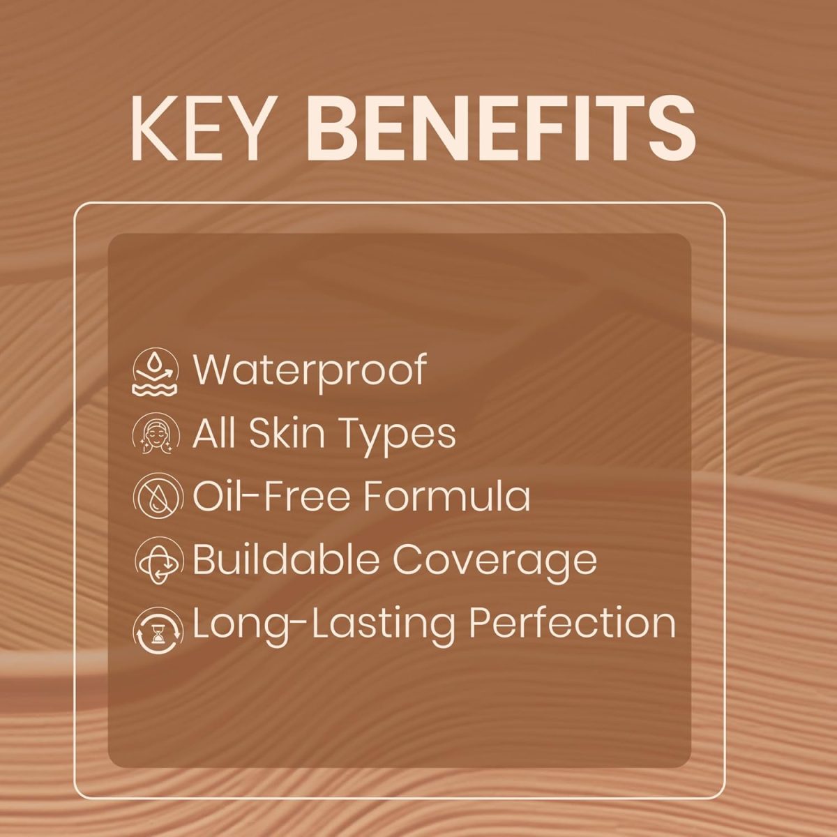 Colors Queen Real Base Oil Free Foundation | Matte Finish, Long Lasting & Lightweight Formula | Easy to Blend, Buildable Coverage | Waterproof Foundation for Face Makeup (01 - Classic Ivory, 40ml) - Image 2