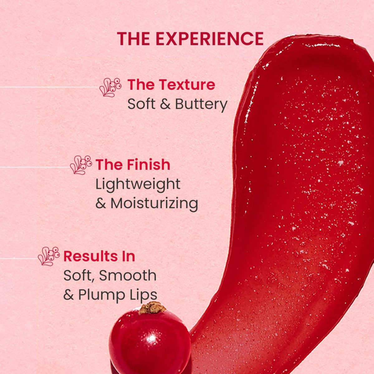 DOT & KEY Lip Plumping Mask With Shea Butter & Vitamin C + E For Naturally Glowing Lips | Smoothes Flaky & Dry Lips | Lip Mask For Soft,Smooth&Plump Lips | (Lingonberry)|15Ml - Image 3