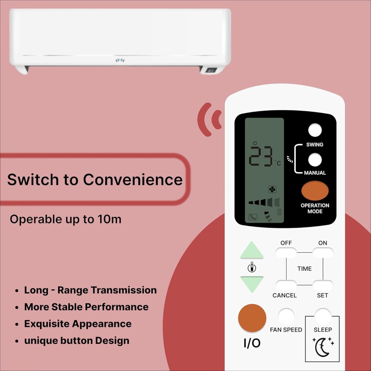 ZIEVA Compatible with Lloyd AC Remote Replacement for 1, 1.5, 2 ton Split/Window Air Conditioner - Please Match The Original Remote (AC 39) - Image 2
