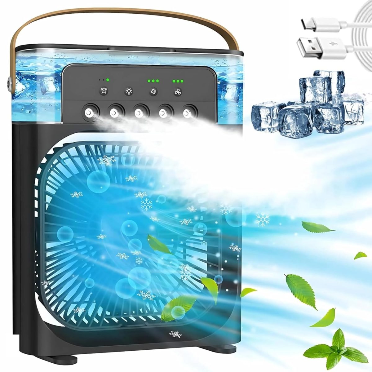 Enfogo (Enjoy calm Summer With 15 Years Warranty) Transform your environment with the Portable Air Conditioner Fan. Perfect forr offices, and kitchens, this USB-mini cooler_Multicolor - Image 9