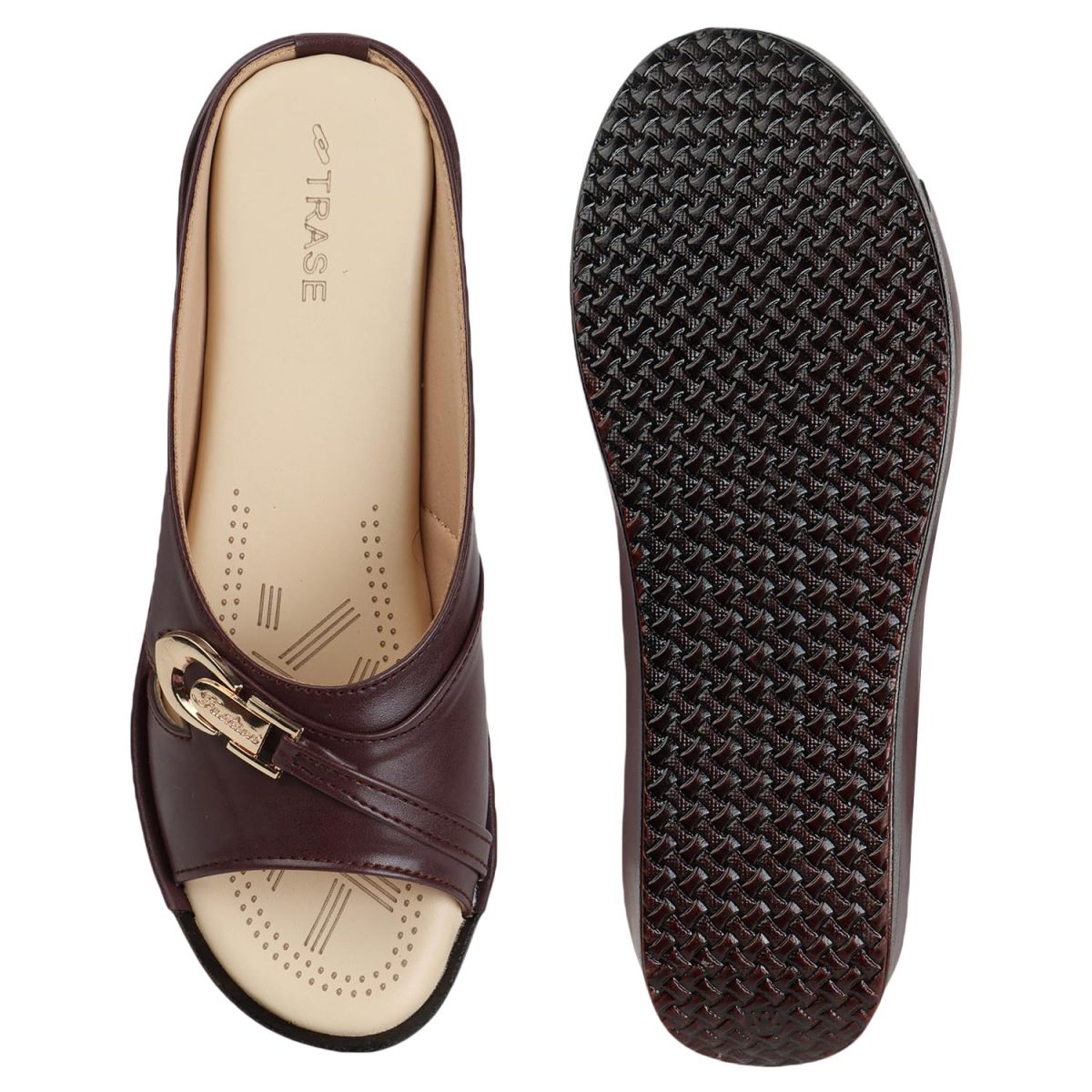 TRASE Women's Fashion Sandal, Faux Leather, Comfortable and Stylish Wedges| Soft Cushion Footbed For Women & Girls | For Casual Wear & Formal Wear Occasions 2.5 inches heel - Image 5