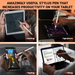 Tukzer Universal Stylus Pen for Smartphone/Tablet/iPad/Pro/Air/iPhone/iOS/Android/All Touch Screens Devices| Fine Point Disc Tip, Lightweight Aluminum Body Magnetic Cap Drawing Writing (White) - Image 7