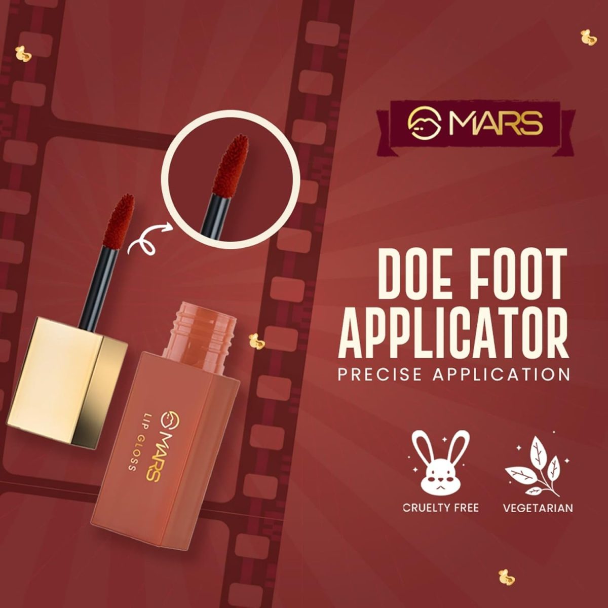 MARS Golden Era CineMagic Lip Gloss | Highly Pigmented | Long-Lasting Upto 12 Hours | Transfer-Proof and Smudging-Proof | Instant High Shine Gloss | Comfortable Wear (2.0ml) (04-HEER) - Image 4