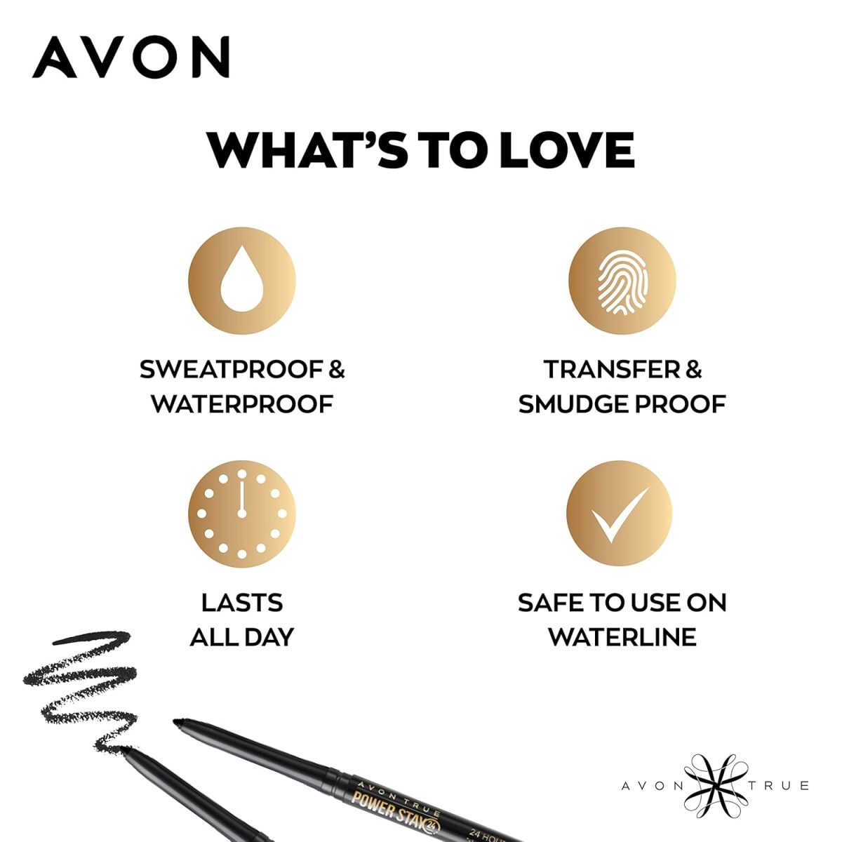 True Color Power Stay Eyeliner Waterproof | Carbon Black - 0.28 gm - Image 6