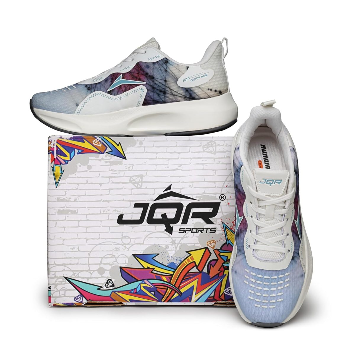 JQR Bella-N White Sports Shoe for Men | Breathable Mesh | Shock Absorption | Non-Slip | Lightweight & Comfortable | Stylish & Durable for Gym, Walking, Jogging & Casual Use for Everyday Wear - Image 8