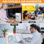 Portable Ice Fan Air Cooler With water For Frost Cube Fan, 3 In 1 Mist Mini Evaporative Cooling Fan with LED, Timer, 3 Wind Speeds 3 Spray Modes for Home Office Bedroom Table and Desktop - Image 2