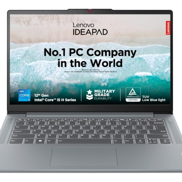 Lenovo IdeaPad Slim 3 14" (35.5cm) FHD Laptop | Intel Core i5-12450H 12th Gen | 16GB RAM | 512GB SSD | Windows 11 | MS Office 2024 | Grey | 1.37Kg | Model 83EQ0074IN​