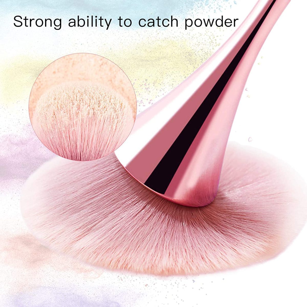 KIRA Super Large Mineral Powder Brush, Nail Brushes Kabuki Makeup Brushes Soft Fluffy Foundation Brush Blush Brush, Professional Powder Brushfor Daily Makeup (Multicolor)(1 PCS BRUSH ) - Image 4