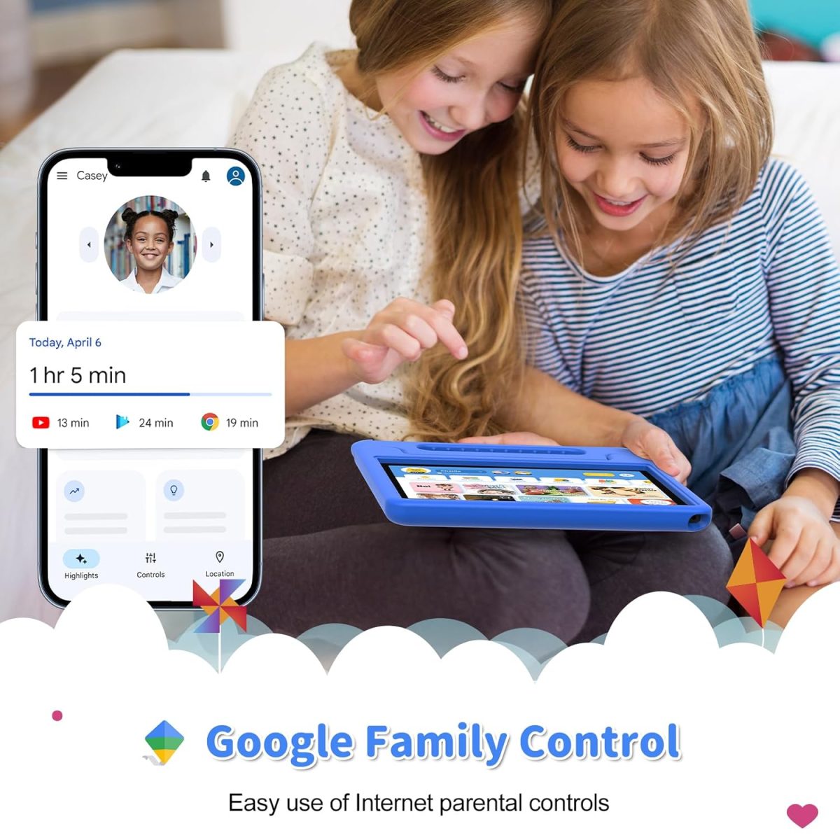 CFVOCUY 2025 Kids Tablet, 10.1" Children's Tablet with Case, Quad-Core, 2+32GB Storage (1TB Expand), Pre-Installed Educational Apps and Parental Control, WiFi, for Ages 4-14, Eye Protection Mode - Image 5