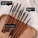 KRENI Nail Art Paint Brush Nail Design Tool for Nail Salon Home Nail Care (9pcs) - Image 5