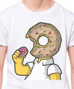 THREADCURRY Mmmm.. Donut | Doughnuts Funny Sarcasm Comic Food Love Cotton Graphic Printed Tshirt for Boys White - Image 3