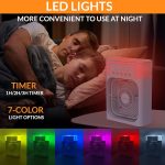 Portable Ice Fan Air Cooler With water For Frost Cube Fan, 3 In 1 Mist Mini Evaporative Cooling Fan with LED, Timer, 3 Wind Speeds 3 Spray Modes for Home Office Bedroom Table and Desktop - Image 5