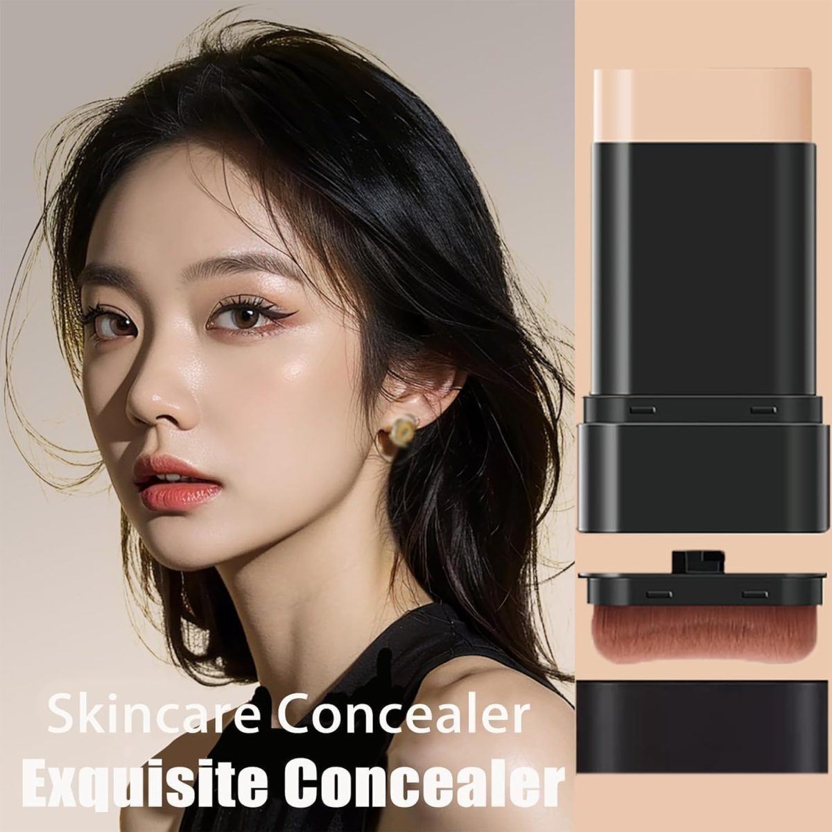 GABANIZ 2 in 1 Luxury Anti-Wrinkle Foundation Stick, Long-Lasting Double Head Foundation Make Up Stick with Brush, (Natural, 1 PCS) - Image 9