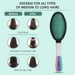 AGARO Classic Cushion Hair Brush with Strong & flexible nylon bristles, having Anti-static ball tips, for Grooming, Straightening, Detangling Hair, Ideal for Men & Women, Cyan - Image 3