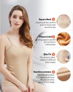 FF Fleece Lined Thermal Top for Women, Stretchable Soft Stylish Warm Inner Wear Women Thermal Spaghetti, Comfortable Fitted Thermal Tank Top Body Warmer for Women - Image 5