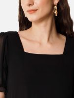 Femvy Designer Georgette Solid Gown for Women 761 - Image 5