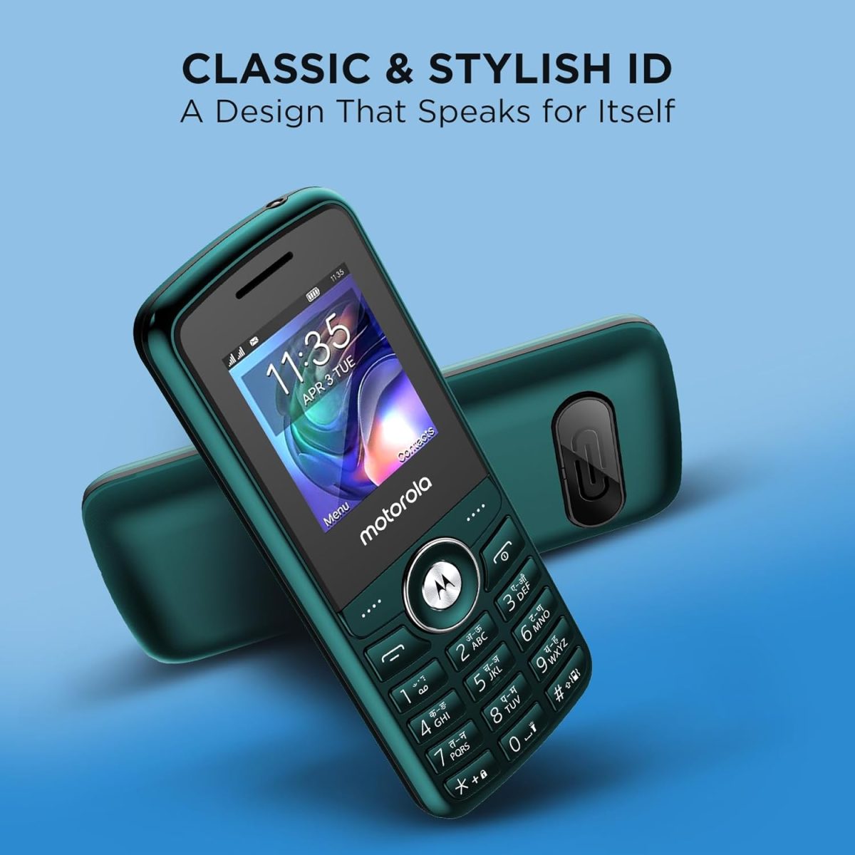 (Refurbished) Motorola All-New A200 Dual Sim keypad Phone (with Voice Feature) | 2 Years Replacement | Long Lasting Battery | Wireless FM | Bluetooth Connectivity | Auto Call Recording (Teal Blue) - Image 2