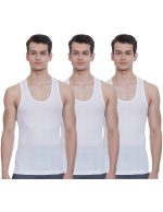Rupa Jon Men's Scented 3P Wht Vest Plain (Pack of 3) (RJNJNVSNRN3P02085_White_85 CM)