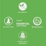 Perisafe Essential Car Tissues Pack of 5 (50 pulls 2 ply–250 pulls) | Fits in All Type of Car Cup Holder| Easily Accessible |Soft, Eco Friendly & Chemical Free |1 Canister of 50 pulls + 4 Refill - Image 4