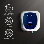 Crompton Amica Pro 15-L, 5 Star Rated Storage Water Heater with Superior Glassline Coated Tank, Powerful 2000W Heating Element, Rust Proof Plastic Body and Advanced 3 Level Safety (White and Blue) - Image 5