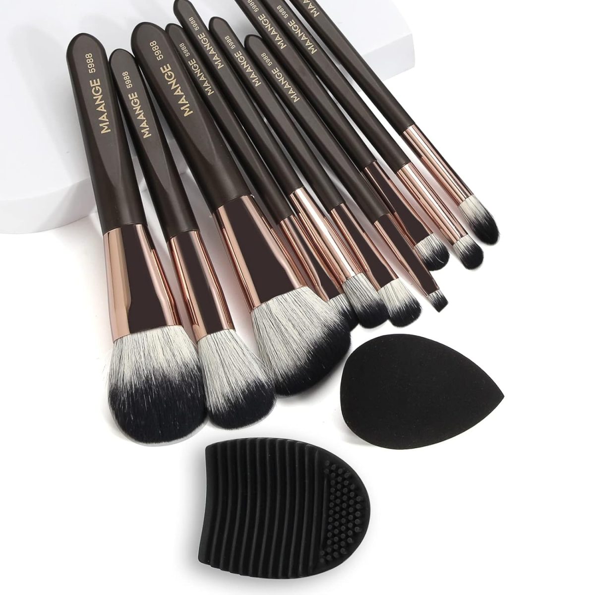 Makeup Brushes,MAANGE 10 PCs Professional Makeup Brushes Set(Brown) - Image 8