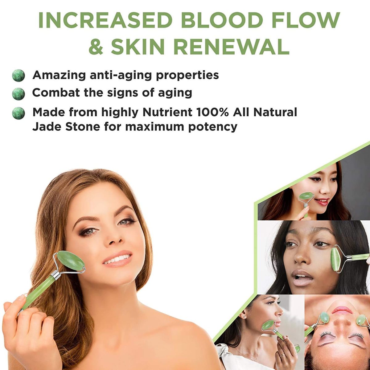 Truweo Jade Roller And Gua Sha Scraping Massage Tool - Himalayan Anti-Aging Natural Facial Jade Stone Set - Face Eye Neck Beauty Roller For Slimming And Firming - Rejuvenate Skin And Remove Wrinkles - Image 6