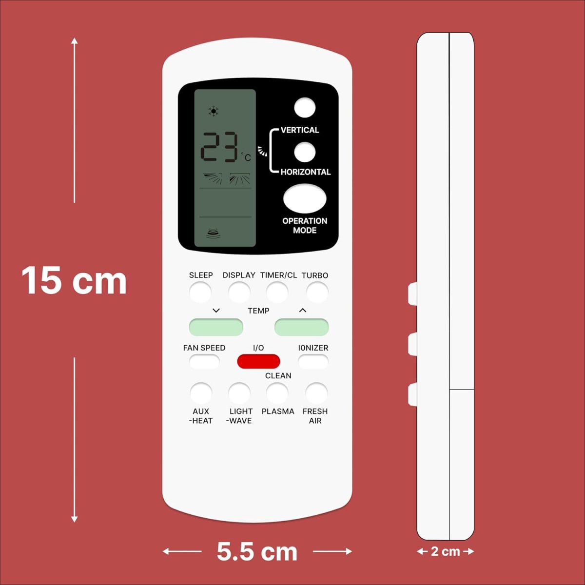 Zieva Compatible For Lloyd Ac Remote Replacement For 1, 1.5, 2 Ton Split/Window Air Conditioner - Please Match The Original Remote (Ac 88),White - Image 4