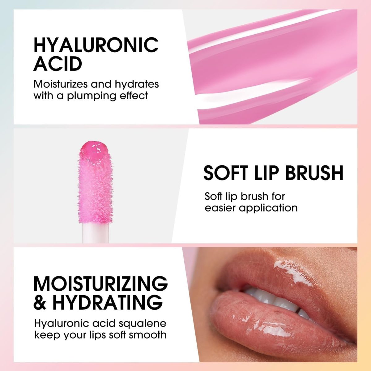 Korean Glossy Lip Gloss Oil with Shimmery Tinted Pink | Non-Sticky, Waterproof, Lipstick For Women | Crystal Jelly Transparent Clear lip oil Gloss - Image 5