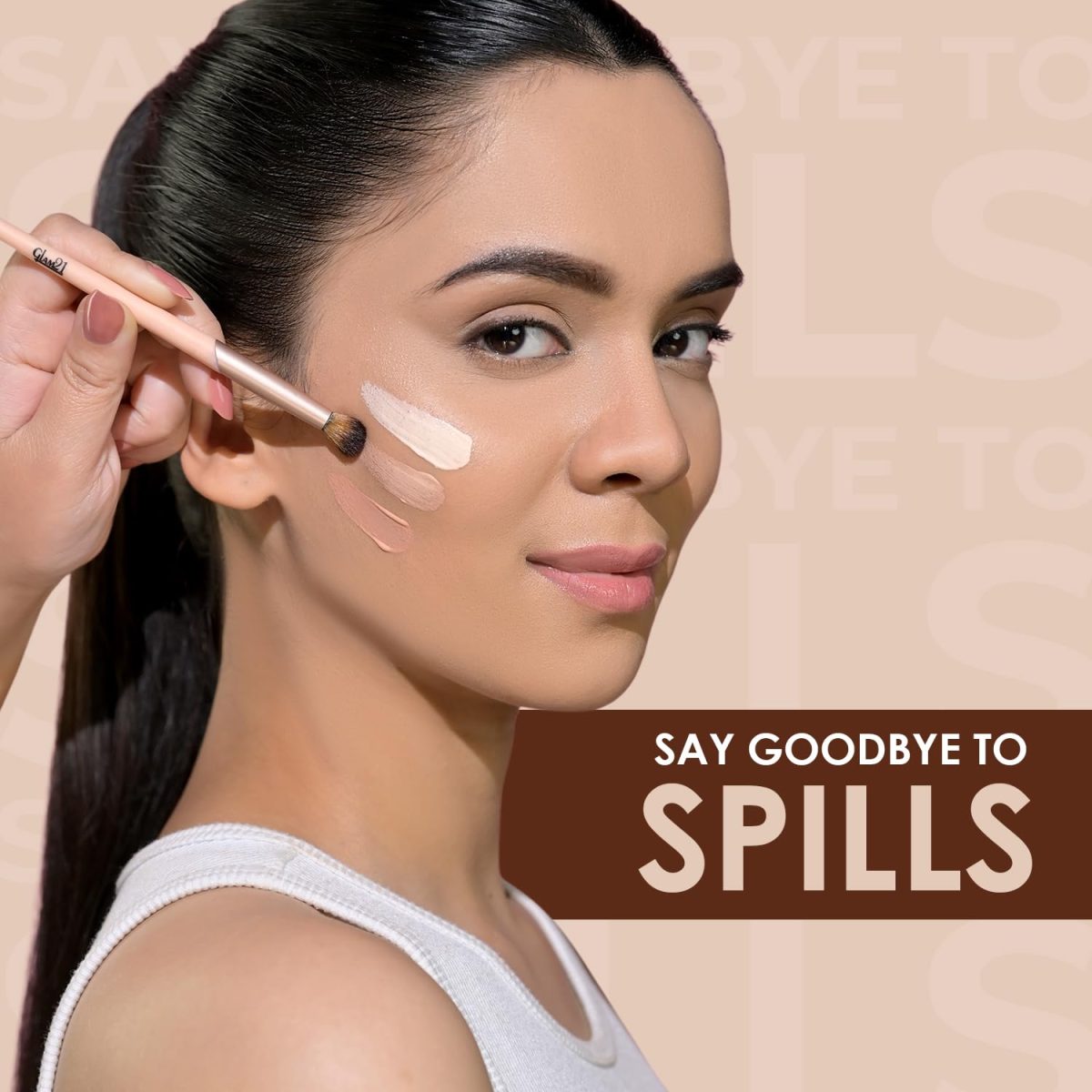 Glam21 Velvet Touch Oil Control Silk Foundation|Waterproof, High Coverage, Velvet Matte Finish,Ultimate Full coverage, Lightweight and Breathable,SPF 35 Long Lasting|Almond-50gm - Image 6