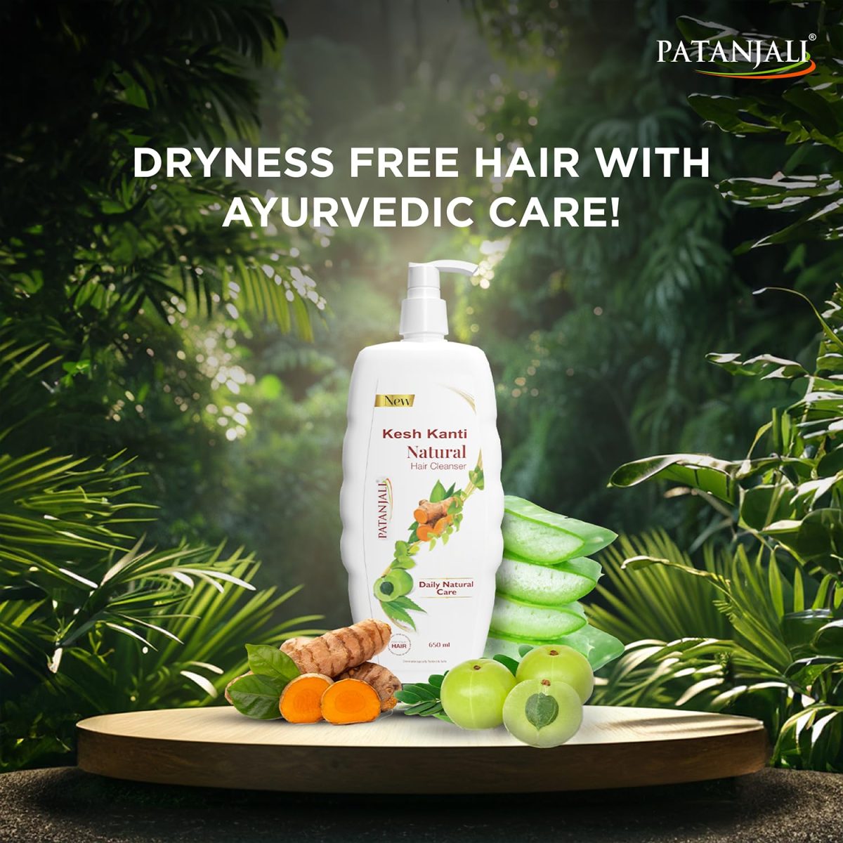 Patanjali Kesh Kanti Hair Cleanser Natural Shampoo, Herbal Care for Healthy Hair, Suitable for All Hair Types (650 Ml) - Image 3