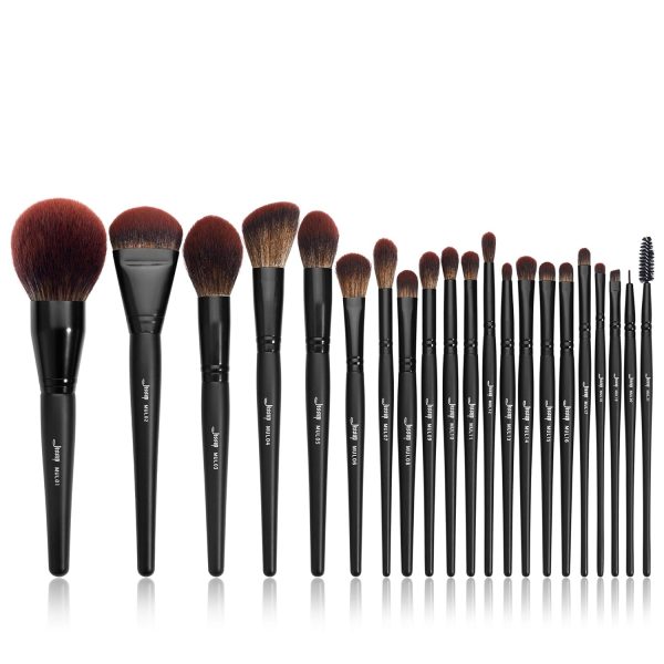 Jessup Makeup Brushes Professional Set 21Pcs Black Complete Collection, Synthetic Hair Makeup Brushes for Powder Blending, Foundation, Highlight Contour, Concealer, Eyeshadow Eye Liner, Spoolie, T271