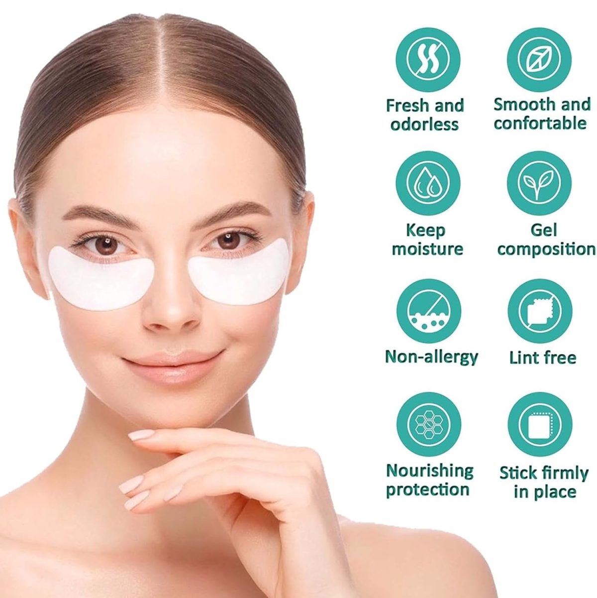 SAY WOW Hydrogel Eye Patches 20Pcs Eyelash Under Eye Pads Lash Eyelash Extension Paper Patches Eye Tips Sticker Wraps Make Up Tools Lint Free Eye Gel Patches (20 Pairs) - Image 2