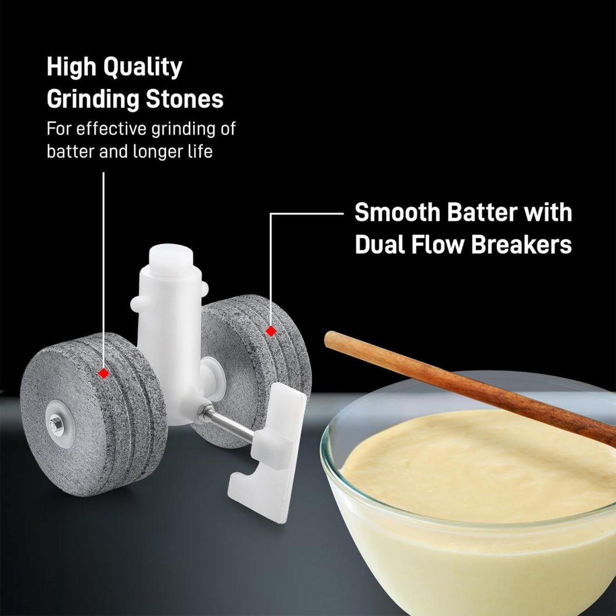 Prestige Ultima Pro 2 Litre Table Top Wet Grinder |200 Watts Heavy Duty Motor|Coconut Scraper Attachment|Atta Kneader Attachment|Stainless Steel Drum|2 Years Warranty|Grey & Black - Image 2