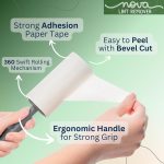 NOVA LINT REMOVER Lint Roller For Clothes Pet Hair Fur Remover From Clothes Lint Remover For Clothes Lint Remover Roller With Cover| 3 Refill (10 Cm) X 60 Sheets = 180 Sheets | - Image 6