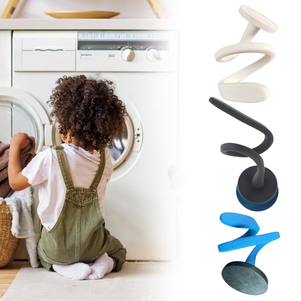 LOOM TREE® Laundry Door Post Dryer Doors Prop for Washing Machine Front Load Washer White - Image 6