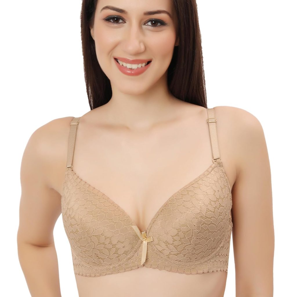 Fabluk® Women's Push Up Lace Bra - Padded Underwire Everyday Bra | Suitable on All Occasions | Comfortable Wear | Multicolored (Sizes 32-38)