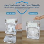 ConvertKitchen Portable Air Conditioner Fan, 500 ml Water Tank USB Personal Cooler, Mini Humidifier Fan with 7 Colors LED Light, 3 Timer, 3 Wind Speeds, 3 Spray Modes for Office, Home - Image 2